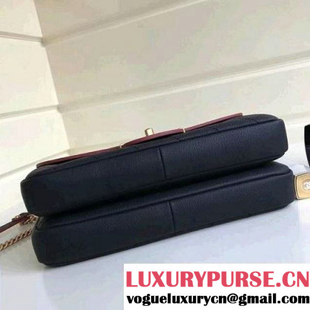 Chanel Grained Calfskin Medium Archi Chic Flap Bag  Black 2018 (Aged Gold Hardware) (1A111-8013103 )