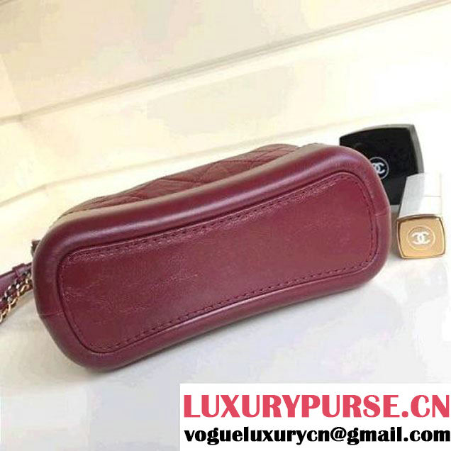 Chanel's Gabrielle Small Hobo Bag A91810 Burgundy 2018 (1A111-8013123 )