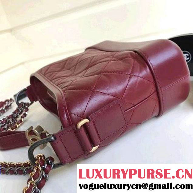 Chanel's Gabrielle Small Hobo Bag A91810 Burgundy 2018 (1A111-8013123 )