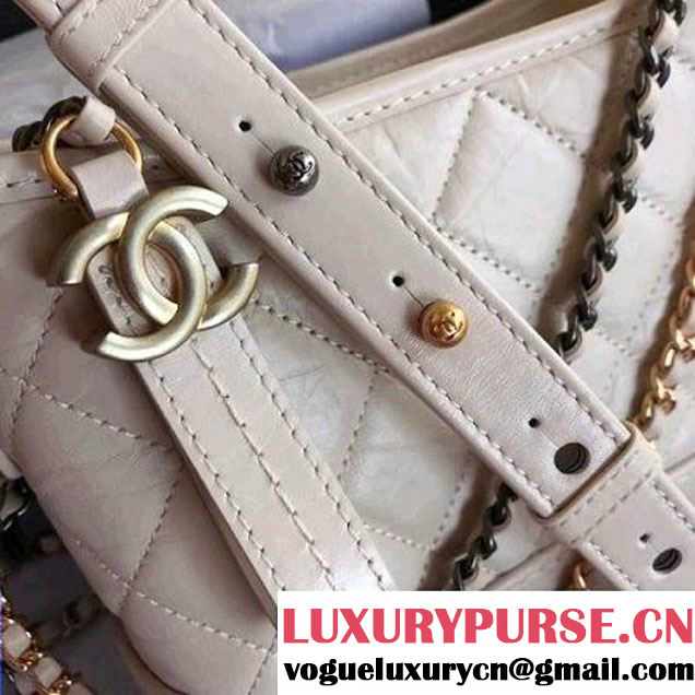 Chanel's Gabrielle Small Hobo Bag A91810 Nude 2018 (1A111-8013121 )