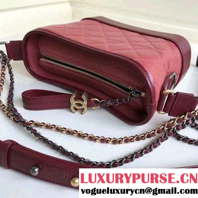 Chanel's Gabrielle Small Hobo Bag A91810 Red/Burgundy 2018 (1A111-8013117 )