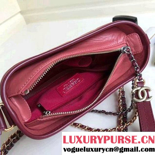 Chanel's Gabrielle Small Hobo Bag A91810 Red/Burgundy 2018 (1A111-8013117 )