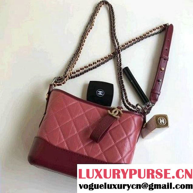 Chanel's Gabrielle Small Hobo Bag A91810 Red/Burgundy 2018 (1A111-8013117 )