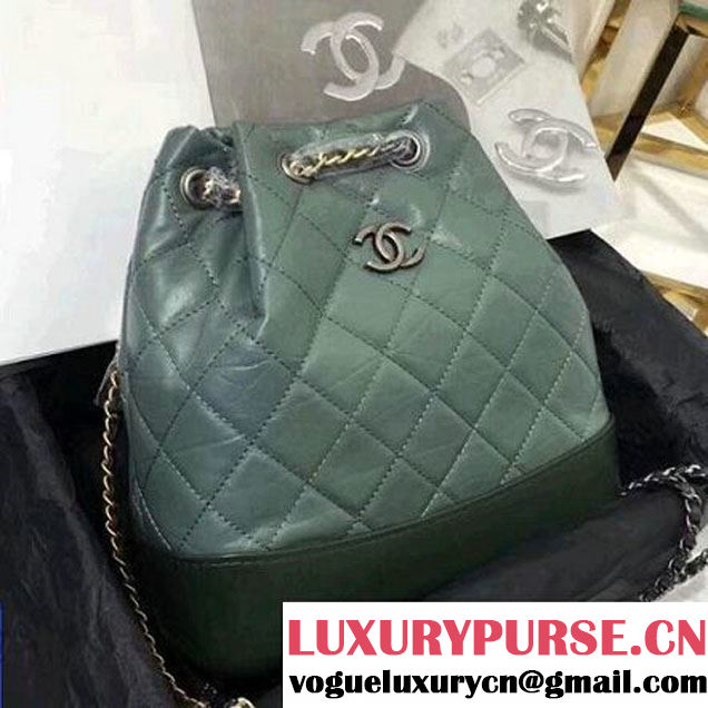 Chanel Gabrielle Backpack Bag A94485 Light Green/Green 2018 (A099-8013124 )