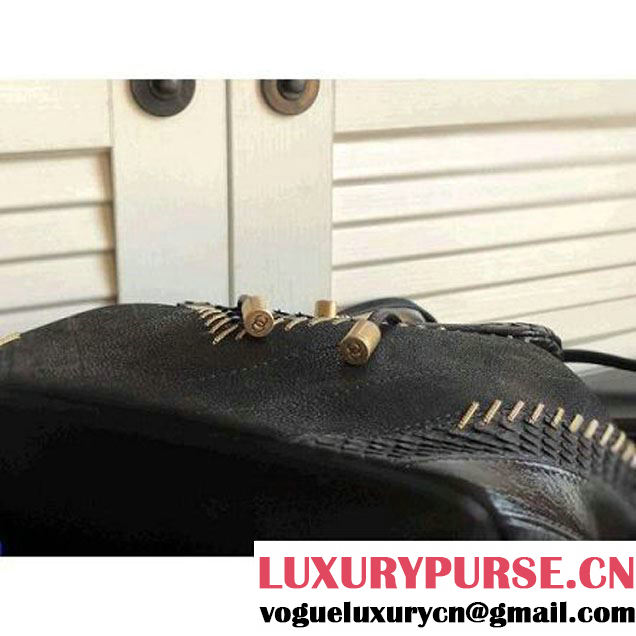 Chanel Iridescent Calfskin/Python/Grained Calfaskin Patchwork Chevron Backpack Black (MK-8013128 )
