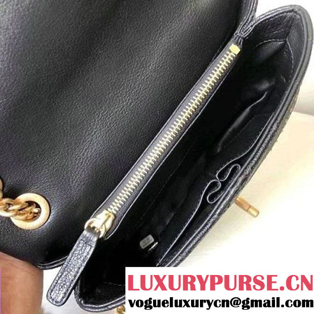 Chanel Iridescent Calfskin/Python/Grained Calfaskin Patchwork Chevron Small Flap Bag Black (MK-8013126 )