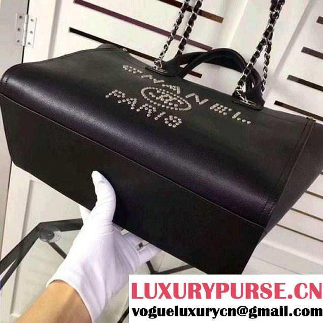 Chanel Studded Calfskin Deauville Small Shopping Bag Black 2018 (MK-8013103 )