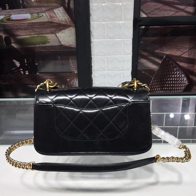 Chanel Small Flap Bag Calfskin Iridescent Metiers D’Art Pre-Fall 2017 Collection Black