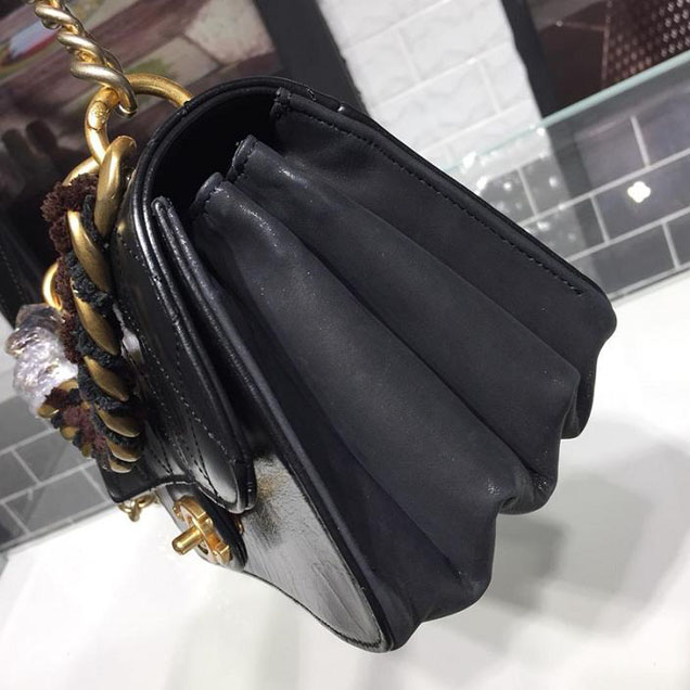 Chanel Small Flap Bag Calfskin Iridescent Metiers D’Art Pre-Fall 2017 Collection Black