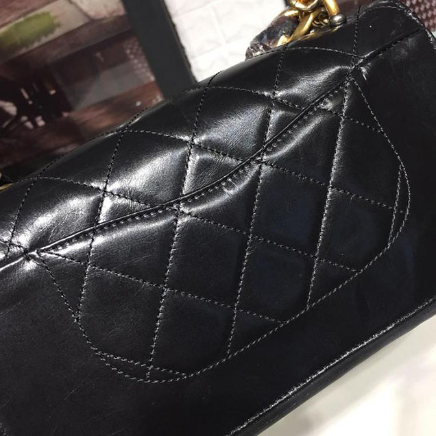 Chanel Small Flap Bag Calfskin Iridescent Metiers D’Art Pre-Fall 2017 Collection Black