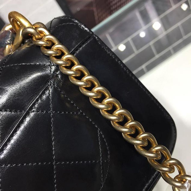 Chanel Small Flap Bag Calfskin Iridescent Metiers D’Art Pre-Fall 2017 Collection Black