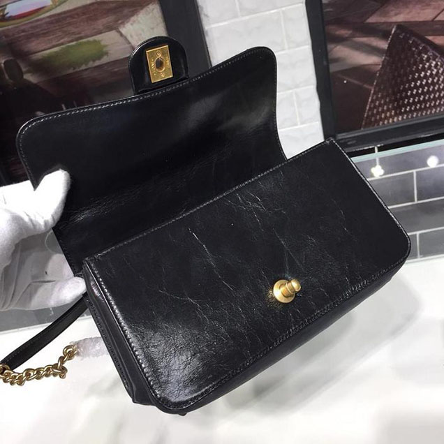 Chanel Small Flap Bag Calfskin Iridescent Metiers D’Art Pre-Fall 2017 Collection Black