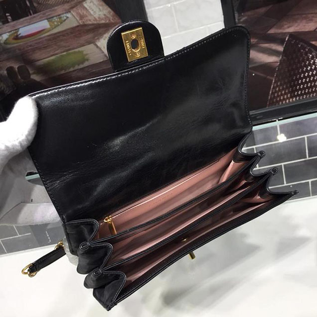 Chanel Small Flap Bag Calfskin Iridescent Metiers D’Art Pre-Fall 2017 Collection Black