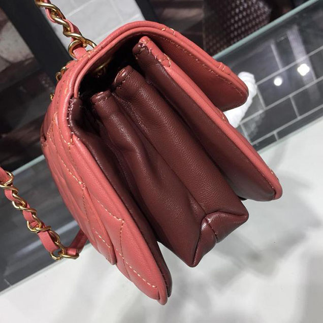 Chanel Coco Vintage Bag Lambskin Leather Cruise 2018 Collection Salmon Pink
