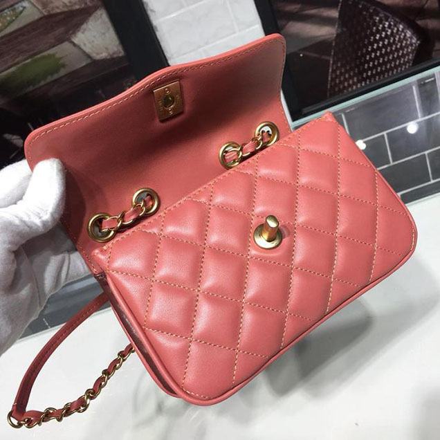 Chanel Coco Vintage Bag Lambskin Leather Cruise 2018 Collection Salmon Pink