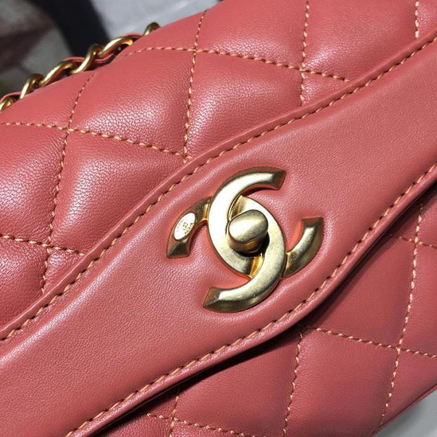Chanel Coco Vintage Bag Lambskin Leather Cruise 2018 Collection Salmon Pink