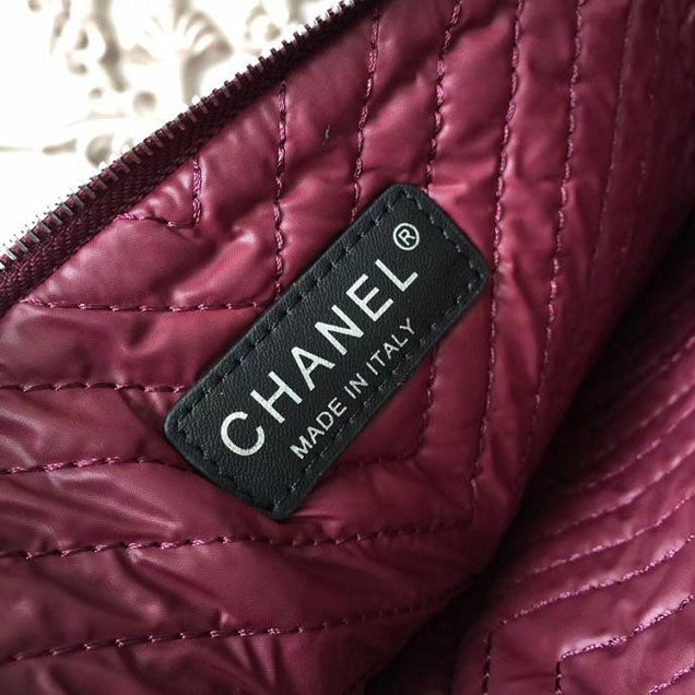 Chanel Chevron Clutch Bag 33cm Caviar Leather Pre-Fall 2017 Collection Black