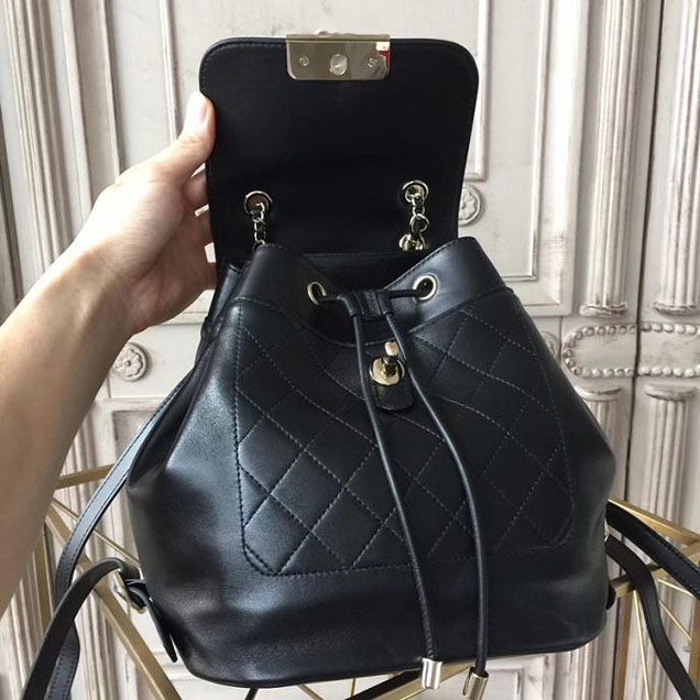 Chanel Business Affinity Backpack Bag Lambskin Leather Fall Winter 2017 Act 1 Collection Black
