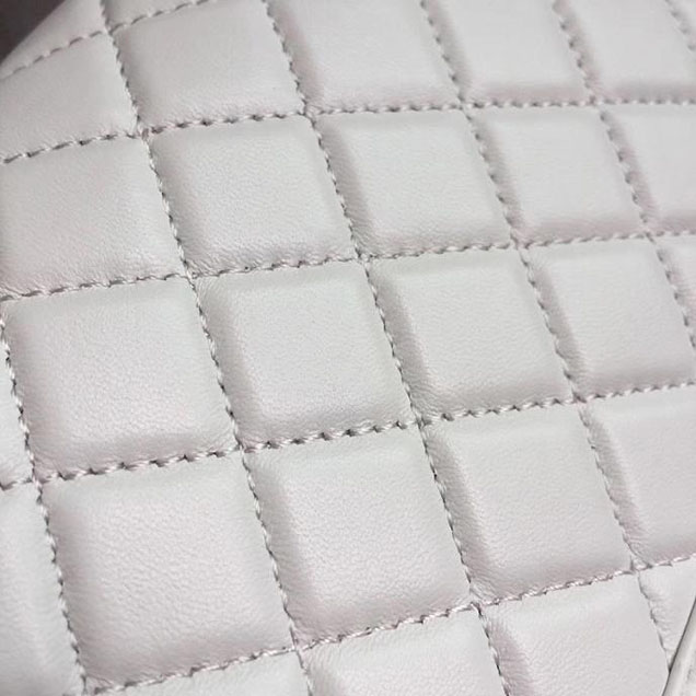 Chanel Boy Studded Handle Bag 25cm Lambskin Leather Pre-Fall 2017 Collection White