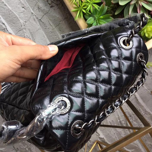 Chanel Quilted Lambskin Drawstring Backpack Bag Lambskin Leather Fall Winter 2017 Act 1 Collection Black