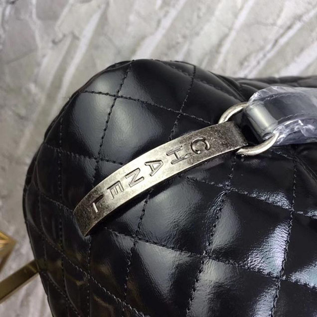 Chanel Quilted Lambskin Drawstring Backpack Bag Lambskin Leather Fall Winter 2017 Act 1 Collection Black