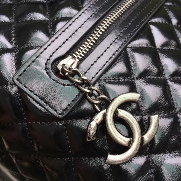 Chanel Quilted Lambskin Drawstring Backpack Bag Lambskin Leather Fall Winter 2017 Act 1 Collection Black