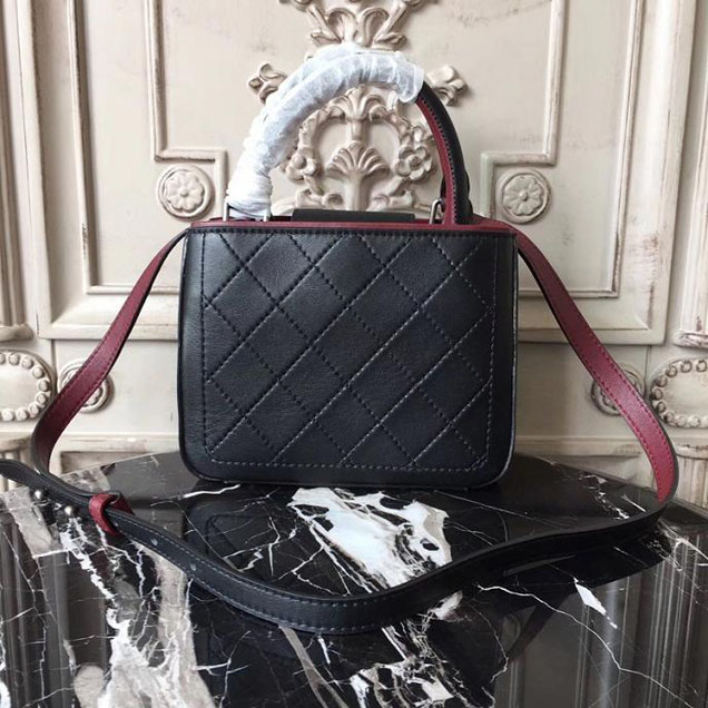Chanel So Light Bi-Color 20cm Small Shopping Bag Bullskin Leather Fall Winter 2017 Act 2 Collection Black Burgundy