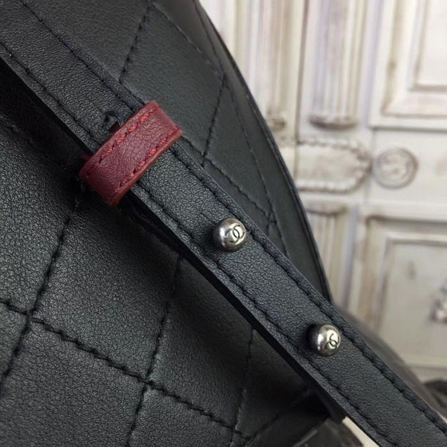 Chanel So Light Bi-Color 20cm Small Shopping Bag Bullskin Leather Fall Winter 2017 Act 2 Collection Black Burgundy