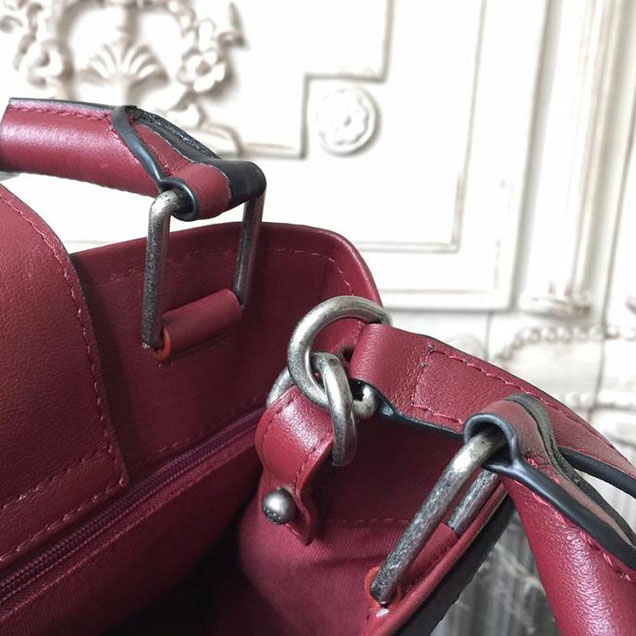Chanel So Light Bi-Color 20cm Small Shopping Bag Bullskin Leather Fall Winter 2017 Act 2 Collection Black Burgundy