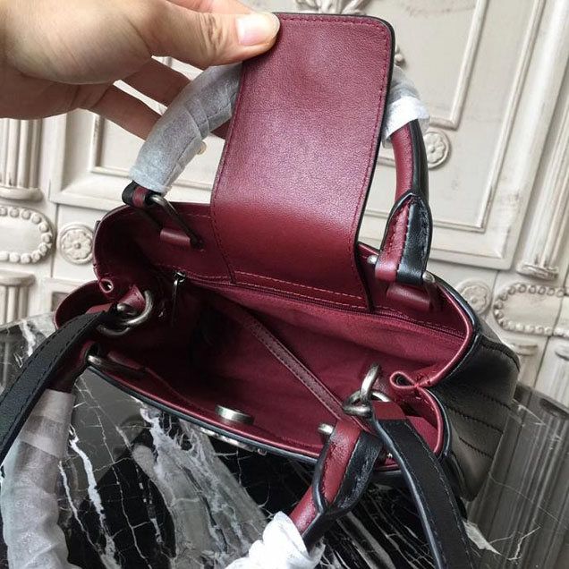 Chanel So Light Bi-Color 20cm Small Shopping Bag Bullskin Leather Fall Winter 2017 Act 2 Collection Black Burgundy
