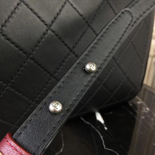 Chanel So Light Bi-Color 30cm Large Shopping Bag Bullskin Leather Fall Winter 2017 Act 2 Collection Black Burgundy