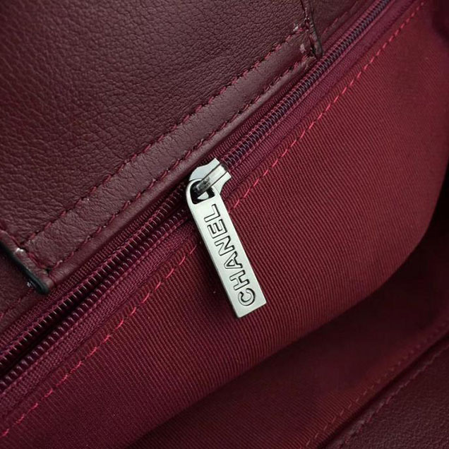 Chanel So Light Bi-Color 30cm Large Shopping Bag Bullskin Leather Fall Winter 2017 Act 2 Collection Black Burgundy