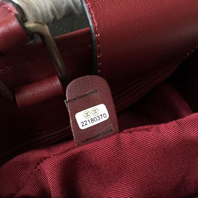 Chanel So Light Bi-Color 30cm Large Shopping Bag Bullskin Leather Fall Winter 2017 Act 2 Collection Black Burgundy