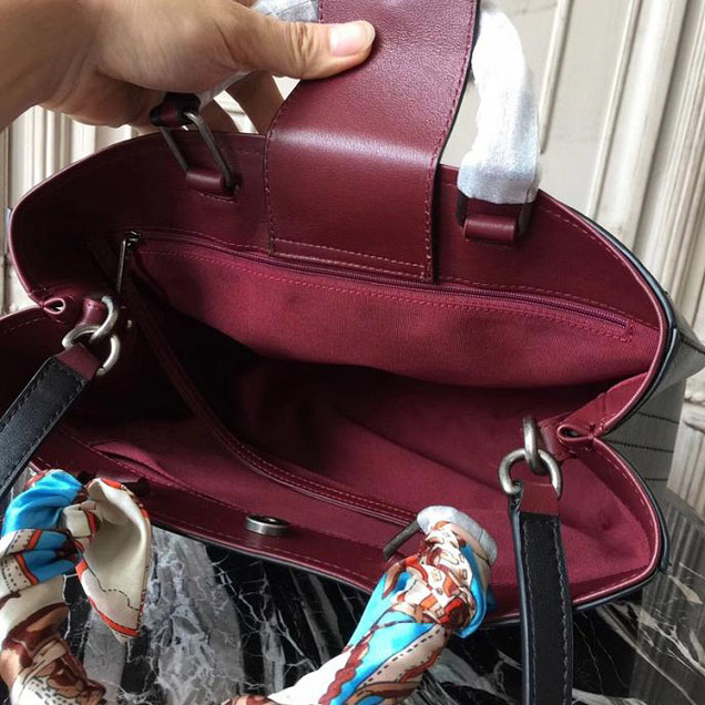 Chanel So Light Bi-Color 30cm Large Shopping Bag Bullskin Leather Fall Winter 2017 Act 2 Collection Black Burgundy