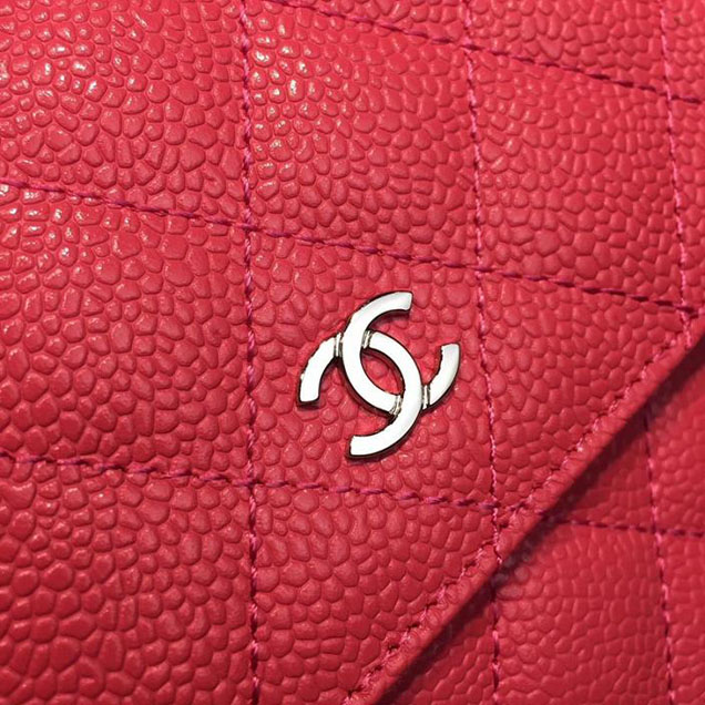 Chanel WOC Wallet On a Chain 17cm Crossbody Bag Caviar Lambskin Leather Fall Winter 2017 Act 1 Collection Fuschia