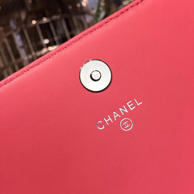 Chanel WOC Wallet On a Chain 17cm Crossbody Bag Caviar Lambskin Leather Fall Winter 2017 Act 1 Collection Fuschia