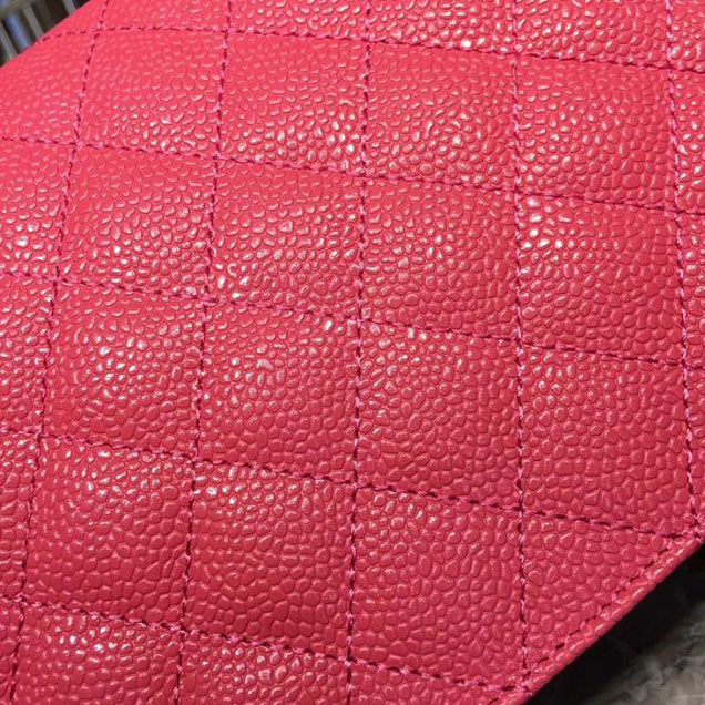 Chanel WOC Wallet On a Chain 17cm Crossbody Bag Caviar Lambskin Leather Fall Winter 2017 Act 1 Collection Fuschia