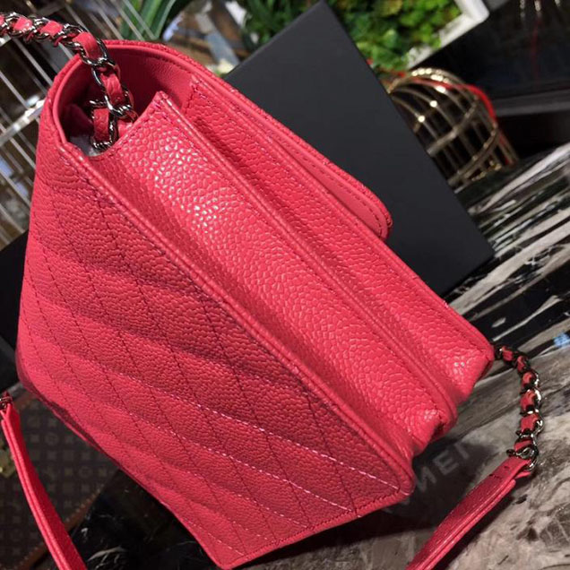 Chanel WOC Wallet On a Chain 17cm Crossbody Bag Caviar Lambskin Leather Fall Winter 2017 Act 1 Collection Fuschia