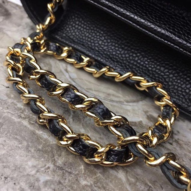 Chanel WOC Wallet On a Chain 17cm Crossbody Bag Caviar Lambskin Leather Fall Winter 2017 Act 1 Collection Black