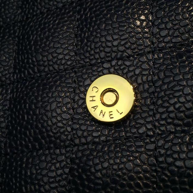 Chanel WOC Wallet On a Chain 17cm Crossbody Bag Caviar Lambskin Leather Fall Winter 2017 Act 1 Collection Navy Blue
