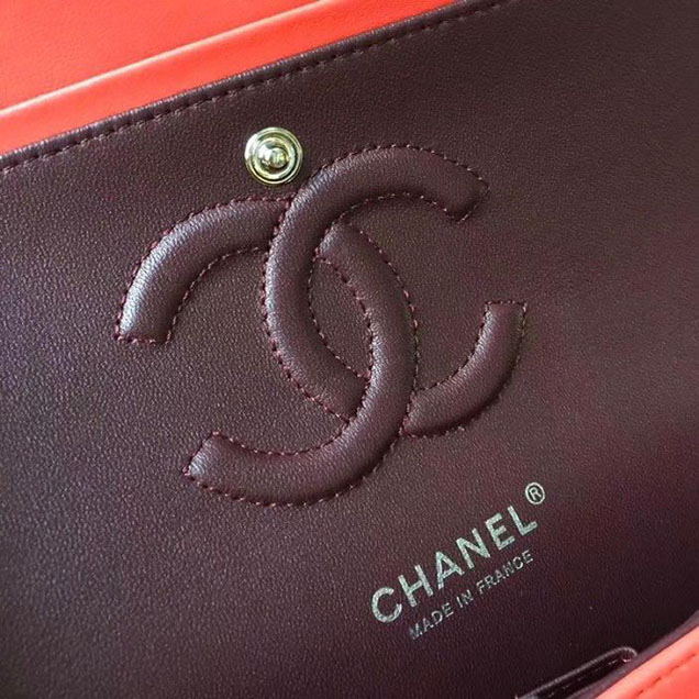Chanel Tweed Classic Flap 25cm Bag Lambskin Leather Fall Winter 2017 Act 1 Collection Red