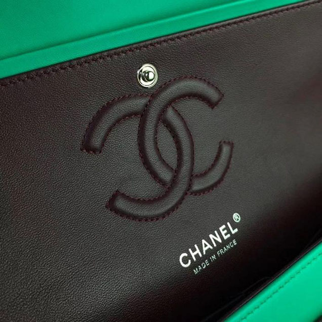 Chanel Tweed Classic Flap 25cm Bag Lambskin Leather Fall Winter 2017 Act 1 Collection Turquoise