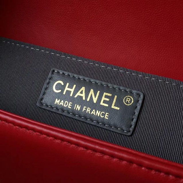 Chanel Boy Old Medium 25cm Bag Tweed Lambskin Leather Fall Winter 2017 Act 2 Collection Red