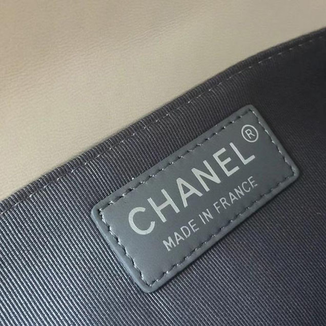 Chanel Boy Old Medium 25cm Bag Tweed Lambskin Leather Fall Winter 2017 Act 2 Collection Off White Multi