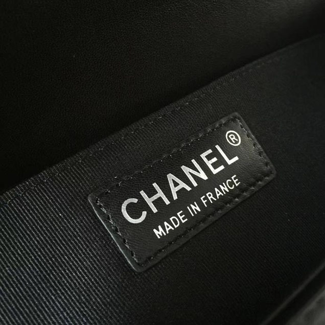 Chanel Boy Old Medium 25cm Bag Tweed Lambskin Leather Fall Winter 2017 Act 2 Collection Black