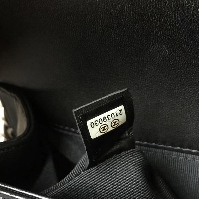 Chanel Boy Old Medium 25cm Bag Tweed Lambskin Leather Fall Winter 2017 Act 2 Collection Black