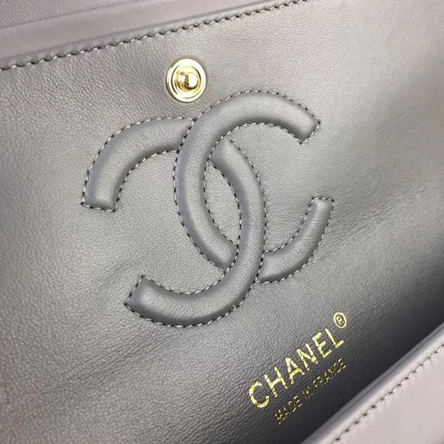 Chanel Multicolor Tweed Classic Flap Bag Medium 25cm Tweed Lambskin Leather Fall Winter 2017 Act 2 Collection Gray Multi