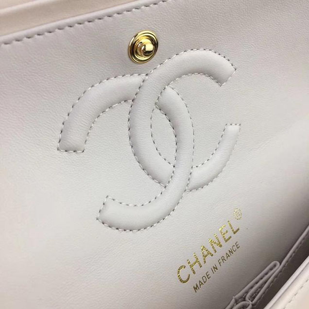 Chanel Multicolor Tweed Classic Flap Bag Medium 25cm Tweed Lambskin Leather Fall Winter 2017 Act 2 Collection Off White Multi