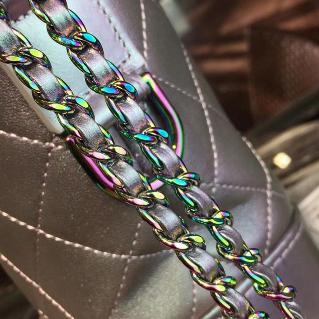 Chanel Gabrielle Hobo Bag Large 28cm Lambskin Leather Fall Winter 2017 Act 2 Collection Purple Iridescent