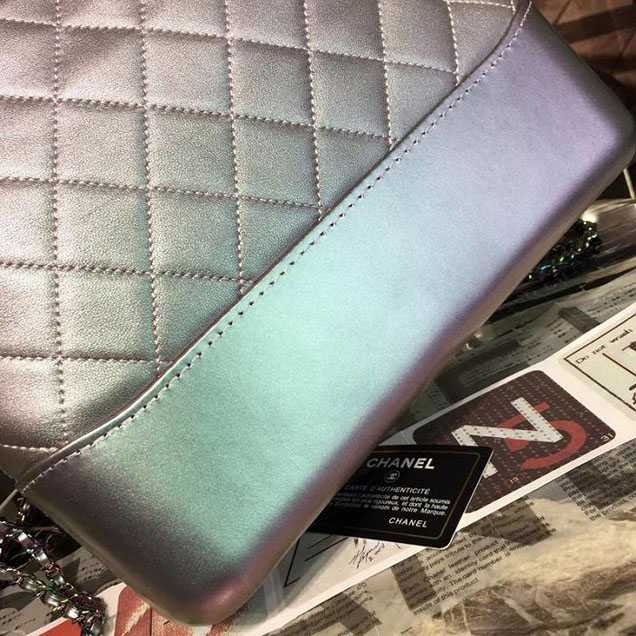 Chanel Gabrielle Hobo Bag Large 28cm Lambskin Leather Fall Winter 2017 Act 2 Collection Purple Iridescent